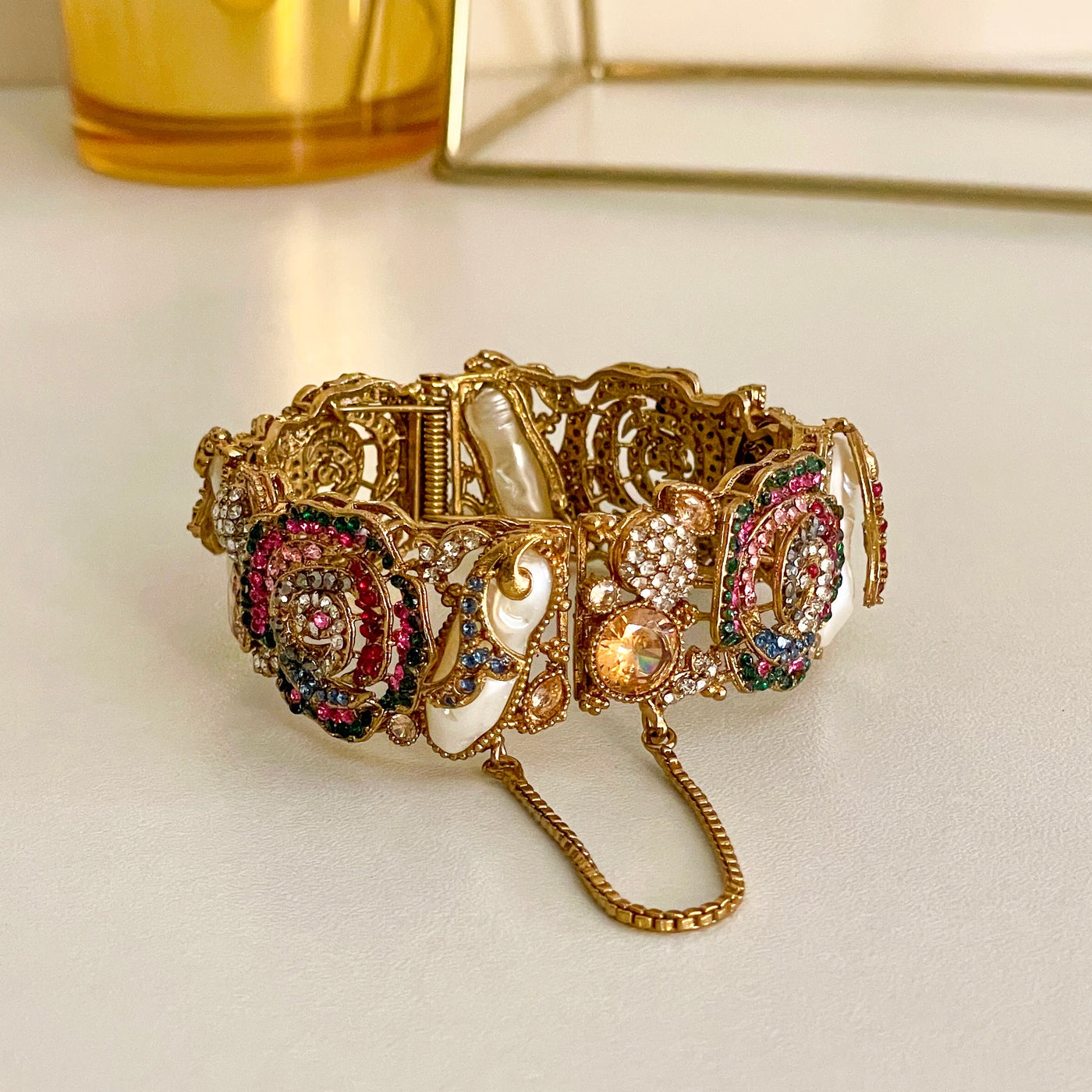 Kangan-e-Sitare rose quartz bangles in multiple colors - handmade artificial jewelry UAE COD available