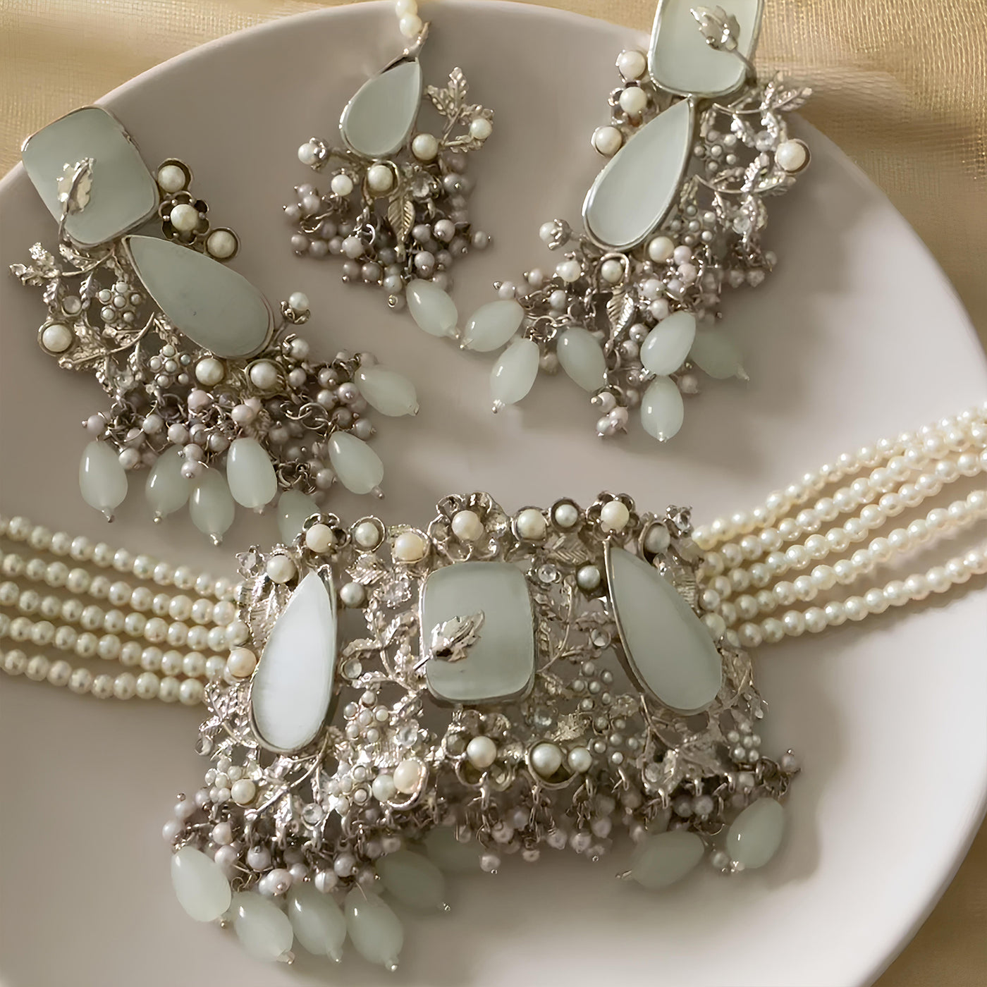 Emerald Pearl Enchantment Choker Set | CS-08