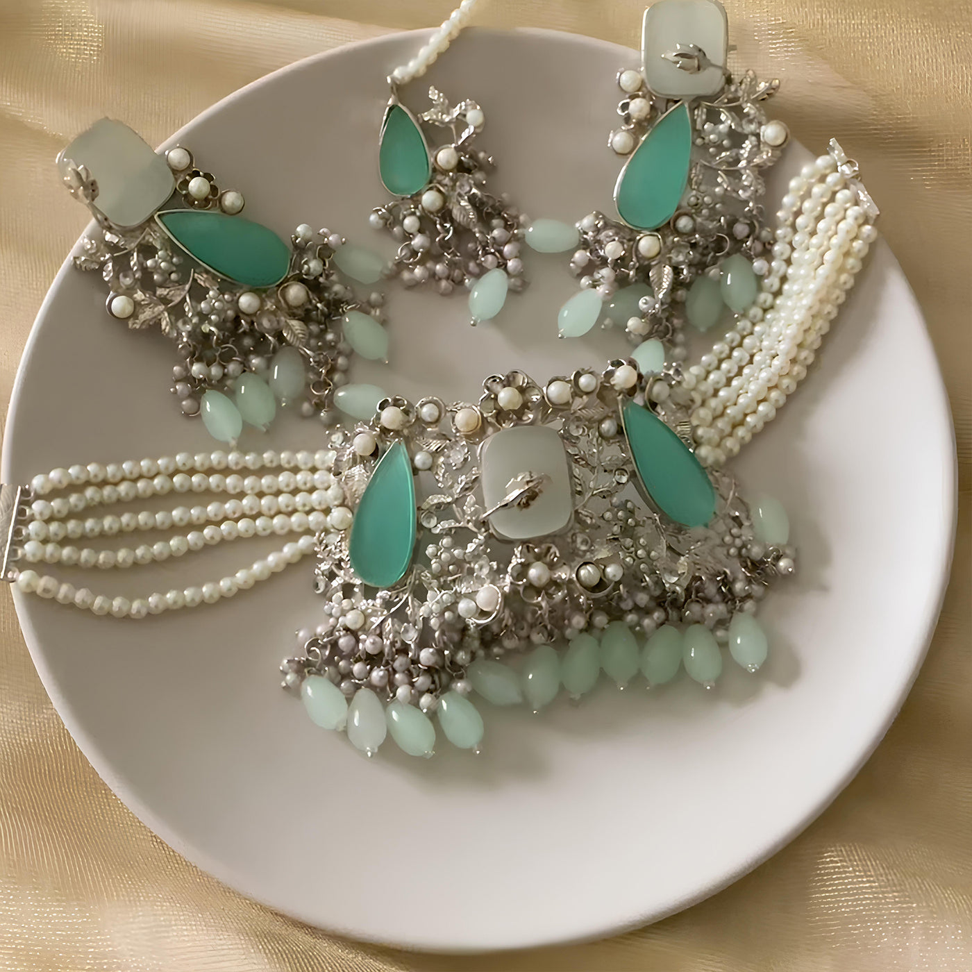 Emerald Pearl Enchantment Choker Set | CS-08