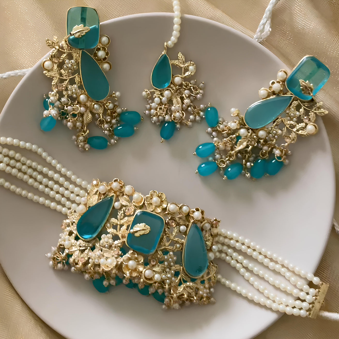 Emerald Pearl Enchantment Choker Set | CS-08