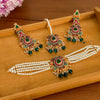 Jashn-e-Bahara Pakistani choker set in Emerald green - wedding jewelry Dubai premium gift box