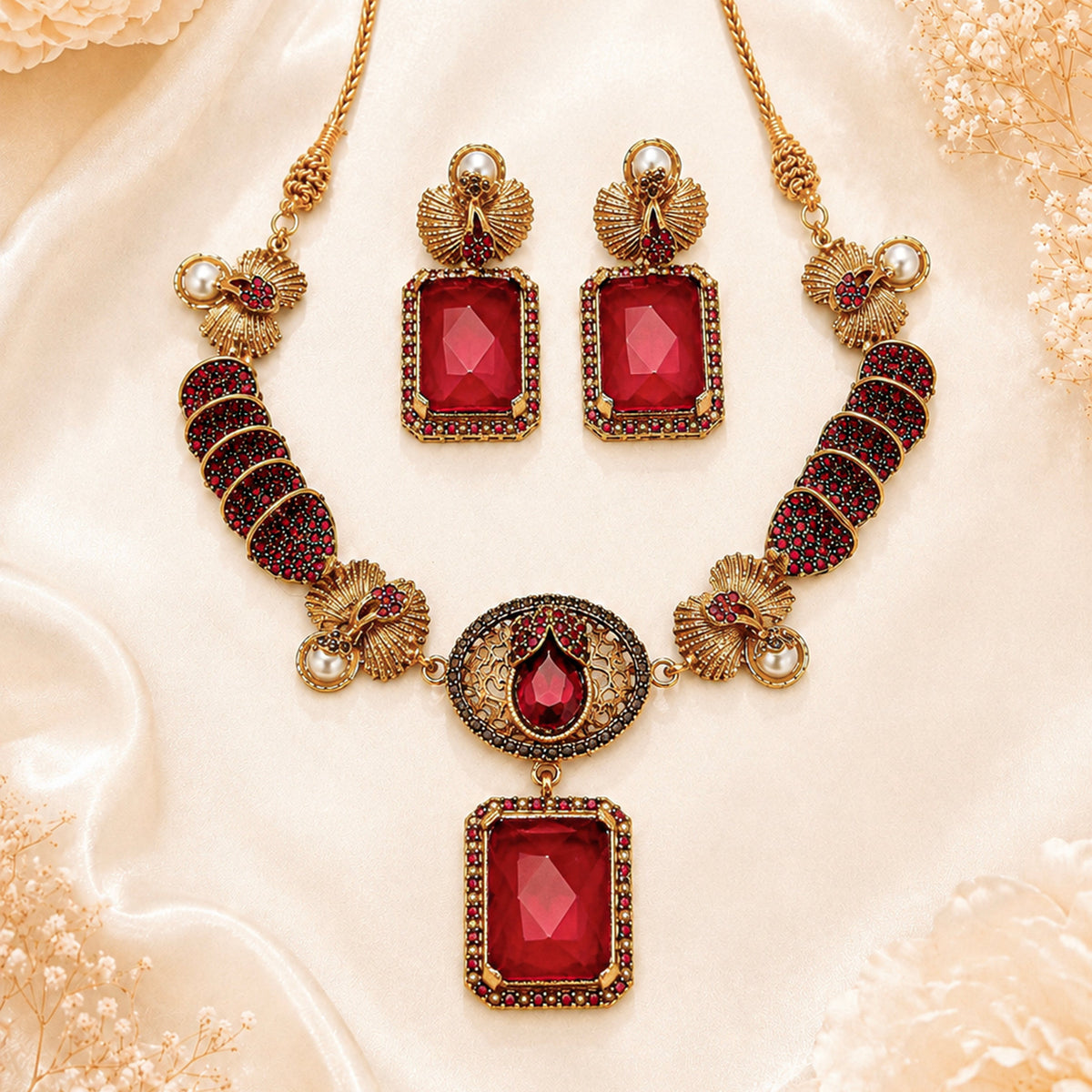 Jharokha Necklace Set - (S-76)