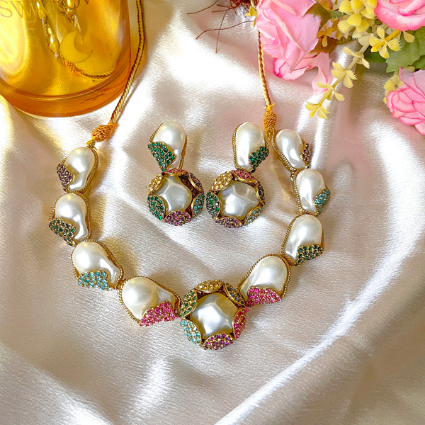 Moti-e-Phool Necklace Set | S-50
