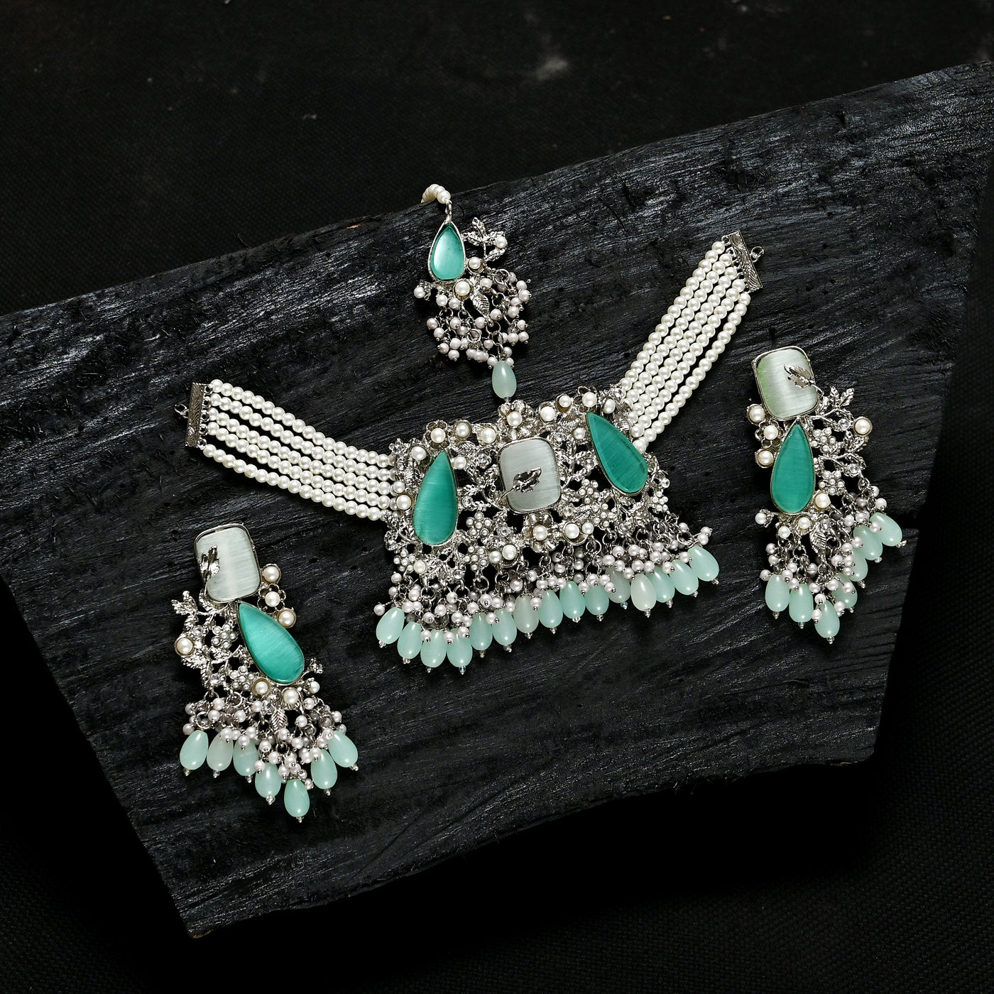 Emerald Pearl Enchantment Choker Set | CS-08